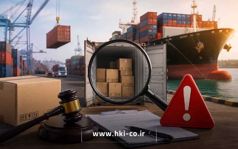 فرآیند بررسی اسناد و ترخیص کالا از گمرک در کنار کانتینرهای حمل‌ونقل و عملیات لجستیک واردات